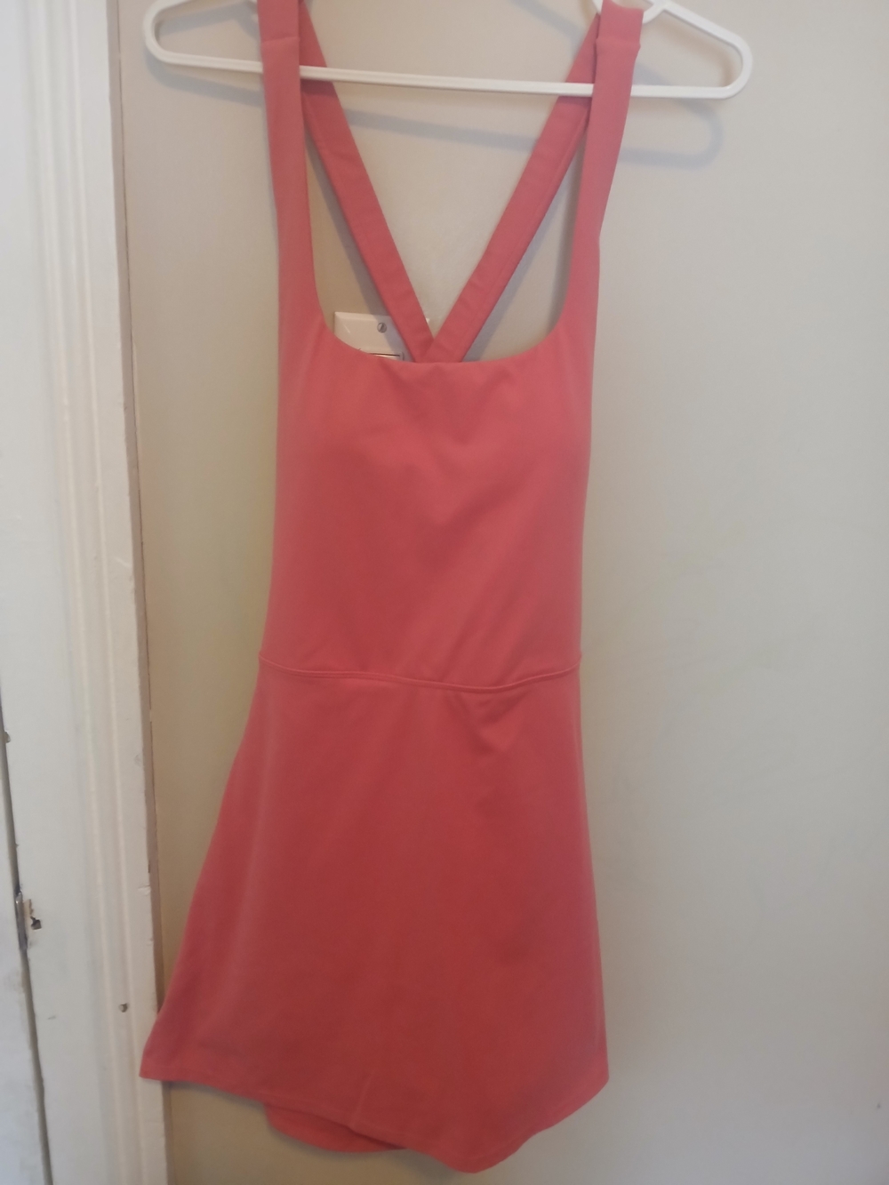 Halara Pink Coral Crisscross Strappy Backless Dress
